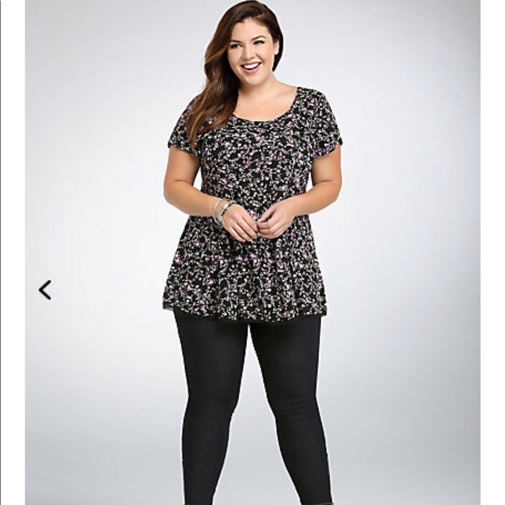 Floral Challis Tunic Top